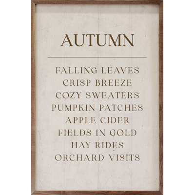 «Autumn Comforts Whitewash» sur bois