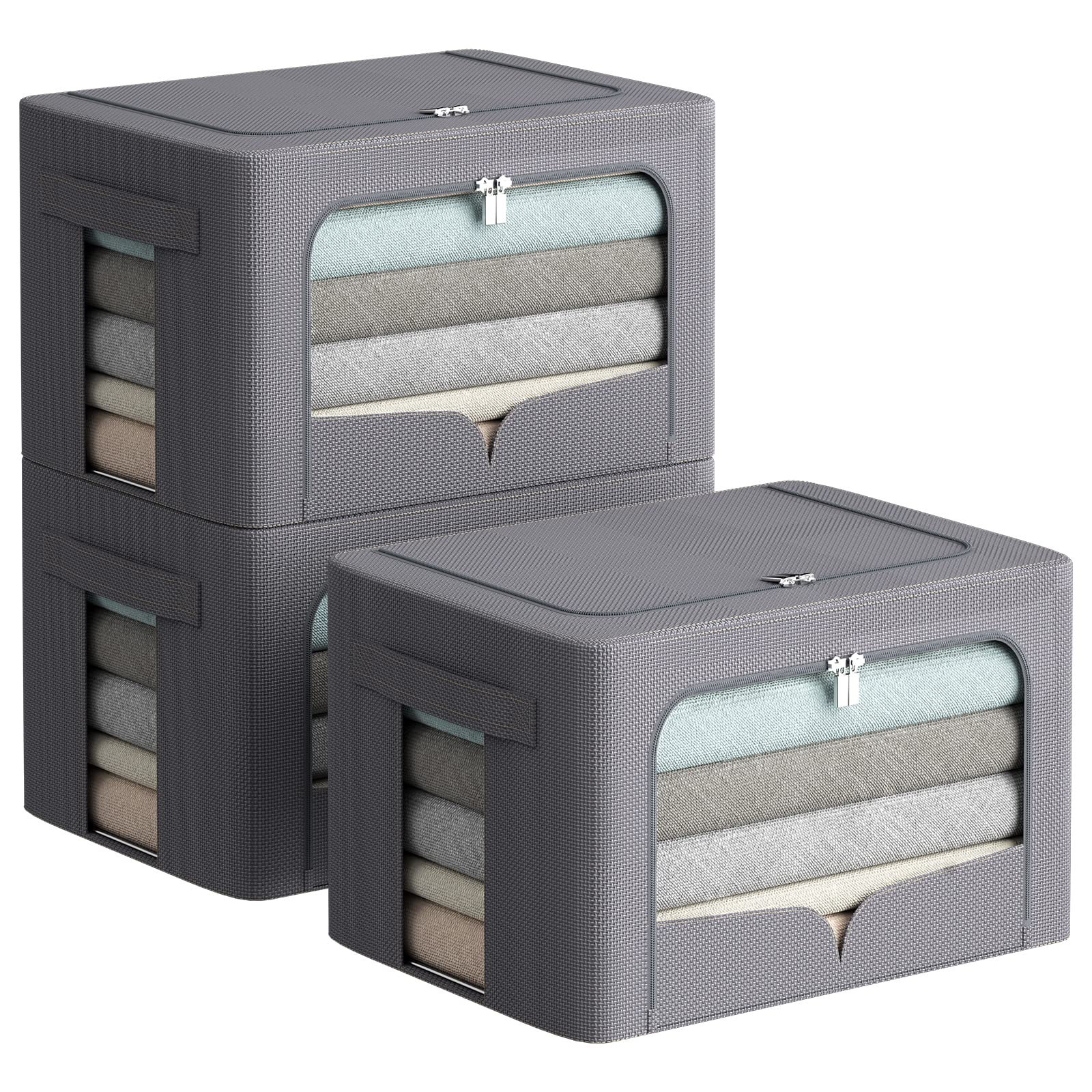 Hokku Designs Fabric Storage Bin Set of 3 Wayfair