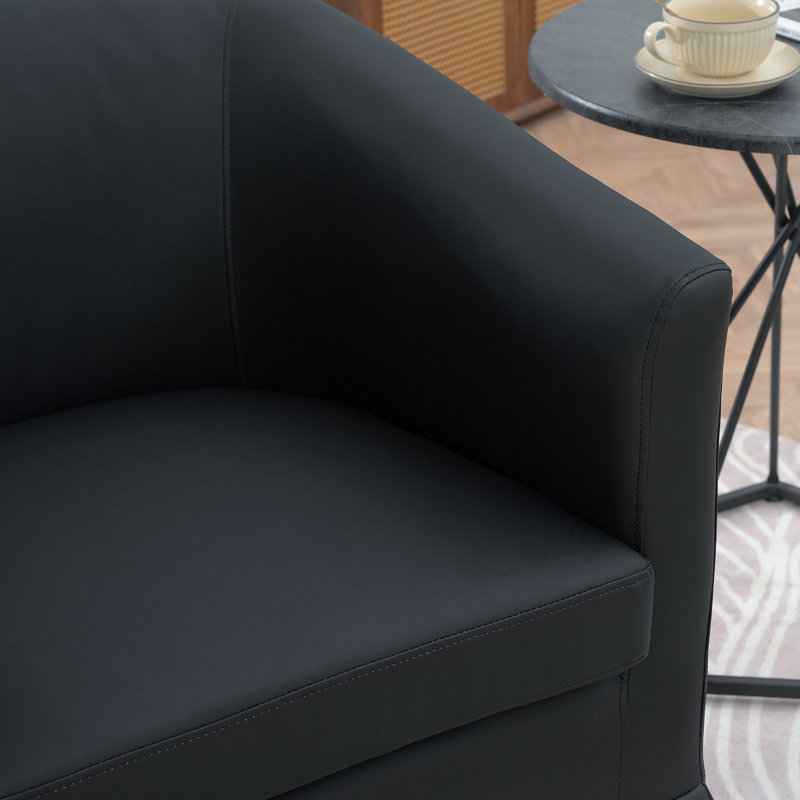 Breiona 27.36" Wide 360-Degree Swivel Chair, Black Duplicate