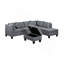 Canapé, chaise et repose-pieds 104,5 po, gris