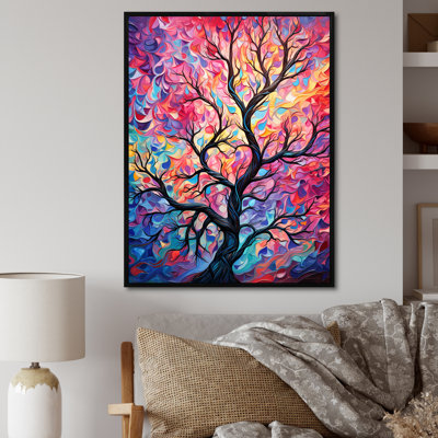 «Pink Tree Essence I» - art mural arbre
