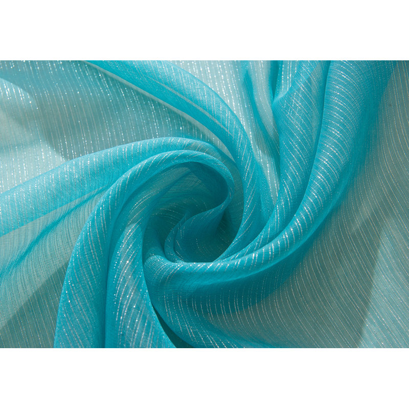 Agathla Sheer Grommet Single Window Curtain Panel, Aqua, 54" W x 84" L
