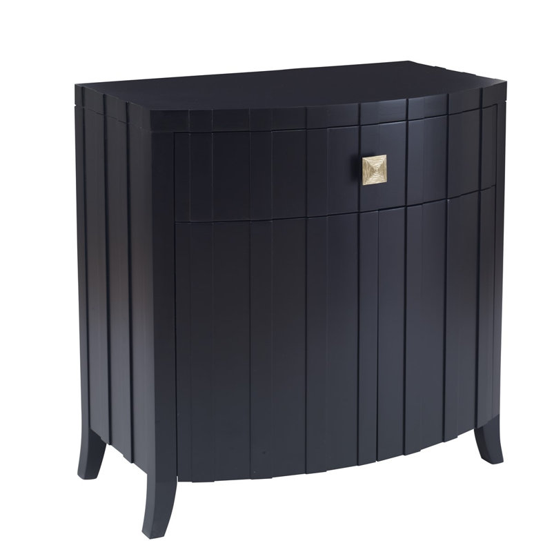Eden 1 - Drawer Solid Wood Nightstand, Charcoal