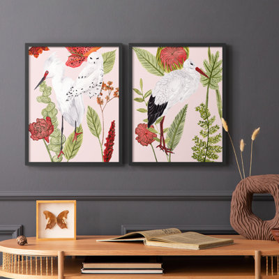 Birds in Motion III - reproduction encadrée de qualité supérieure - prête à être accrochée - aucun clou requis - aucun clou requis