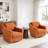 Bronnen Big And Wide Upholstered Orange Cushion Swivel Armchair with Removable Back and Seat Cushion (Set of 2)-119560763