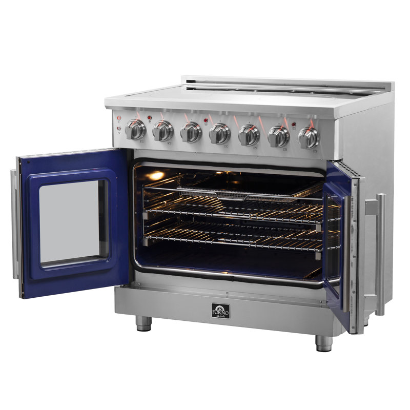 Cuisinière électrique à 5 portes Alta Qualita Massimo 36 po, 5 éléments, 5,36 pieds cubes, Stainless Steel