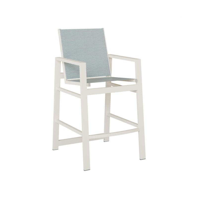 Chaise de bar Berlin Gardens Vida, Interlock Calypso, Blanc mat