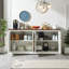 Buffet Bargamin Farmhouse avec portes surélevées et rangement-320498005