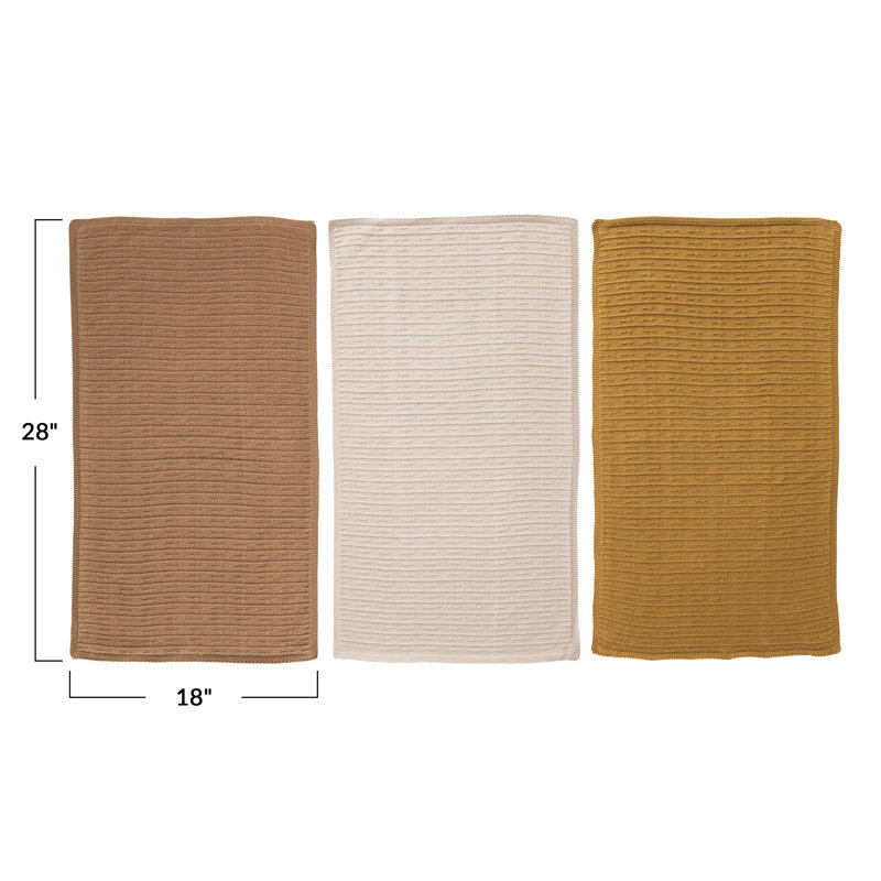 3-Piece Cotton Knit Tea Towel Set