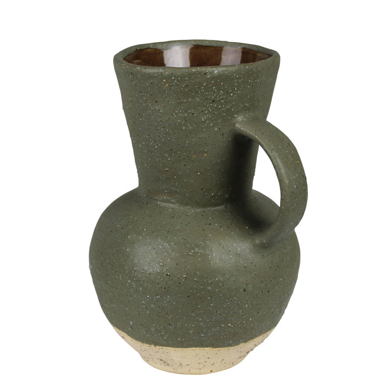 Vase Umbria à poignée simple, céramique, vert