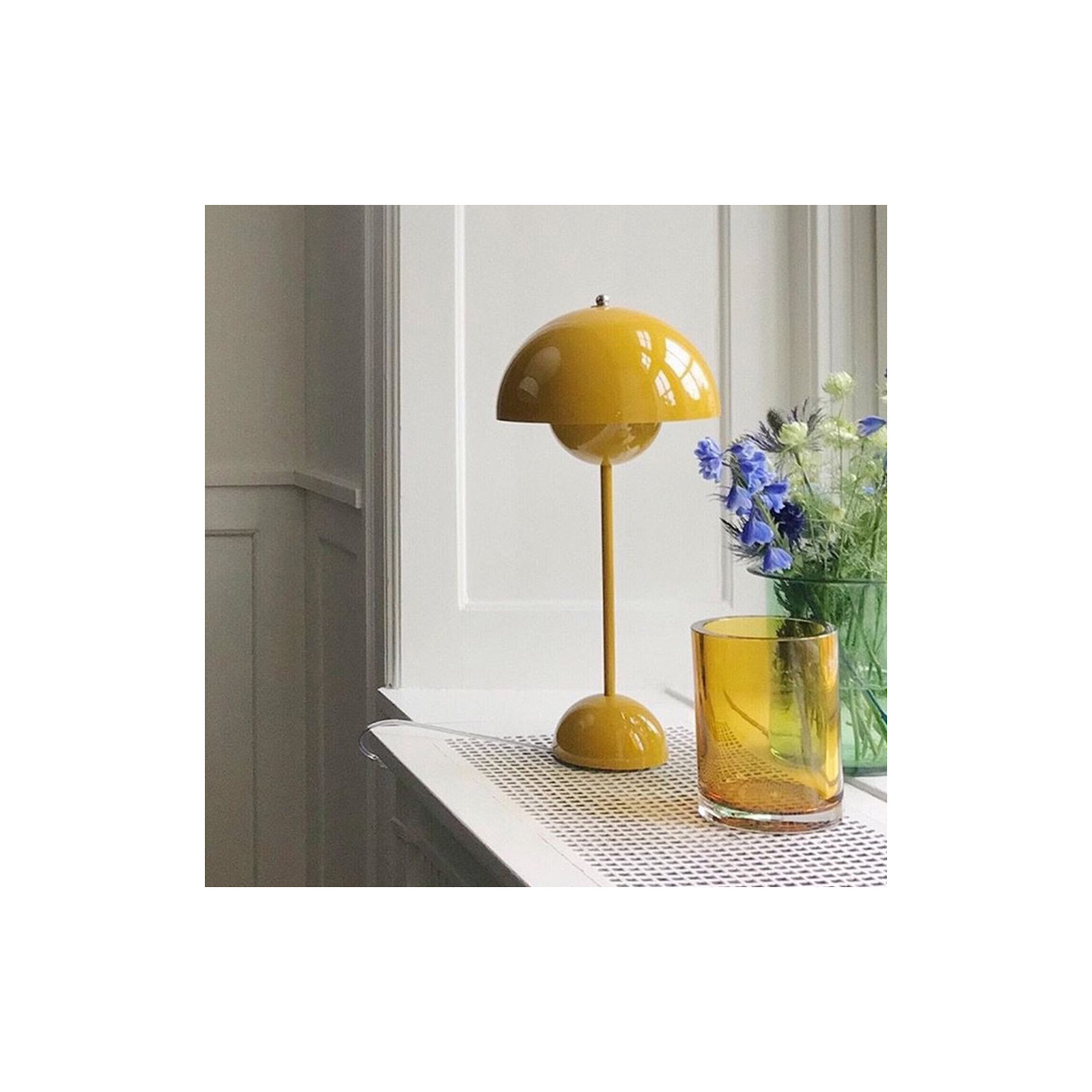 Brunilde Adjustable Metal Table Lamp, Yellow, Yellow