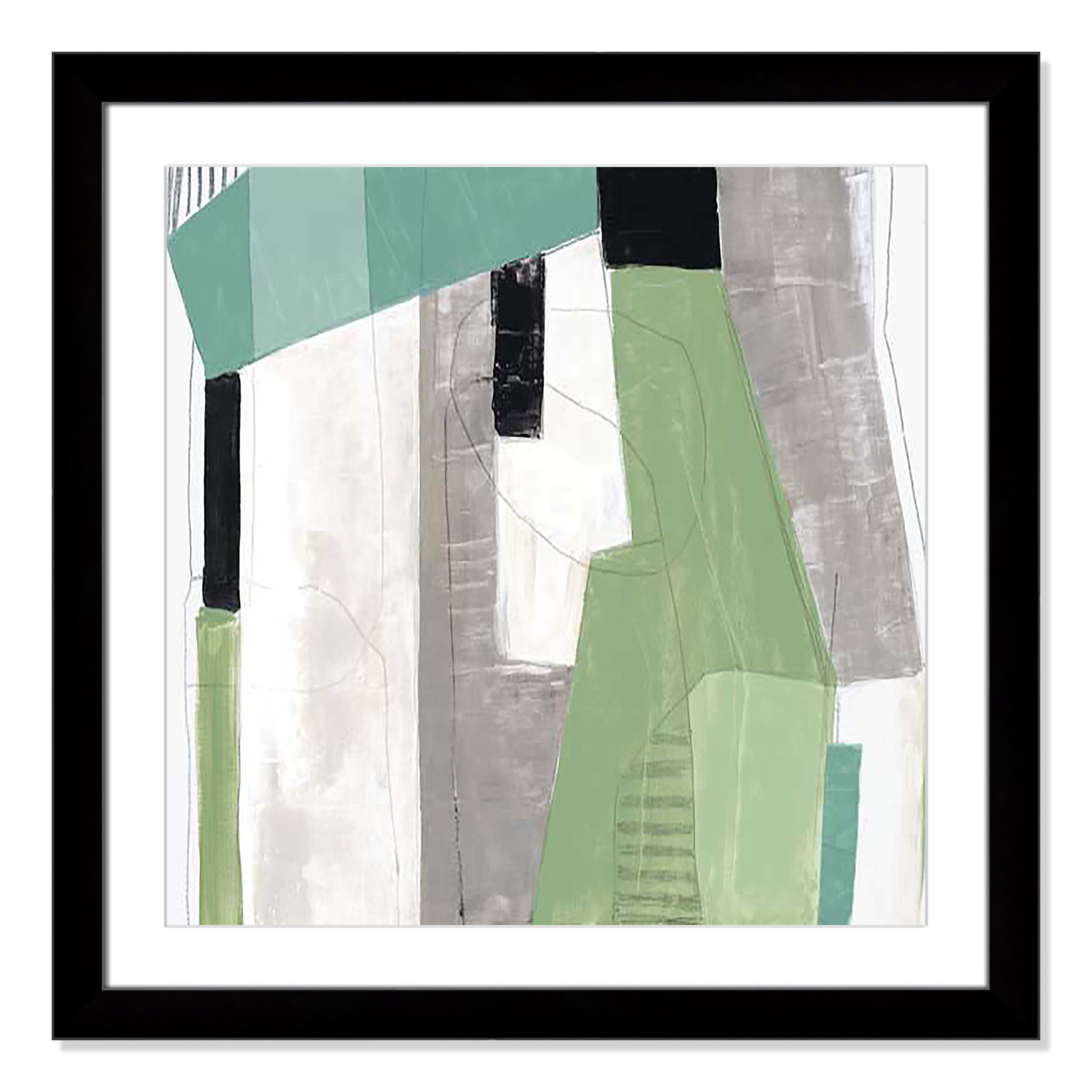 Evergreen Essence I by Tom Reeves, Black Cube Framed, 29" H x 29" W x 1.25" D