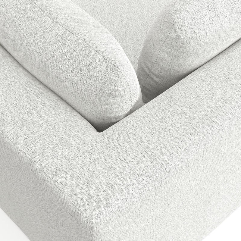 Jasmine Gray Fabric Modular Sofa and Ottoman Set