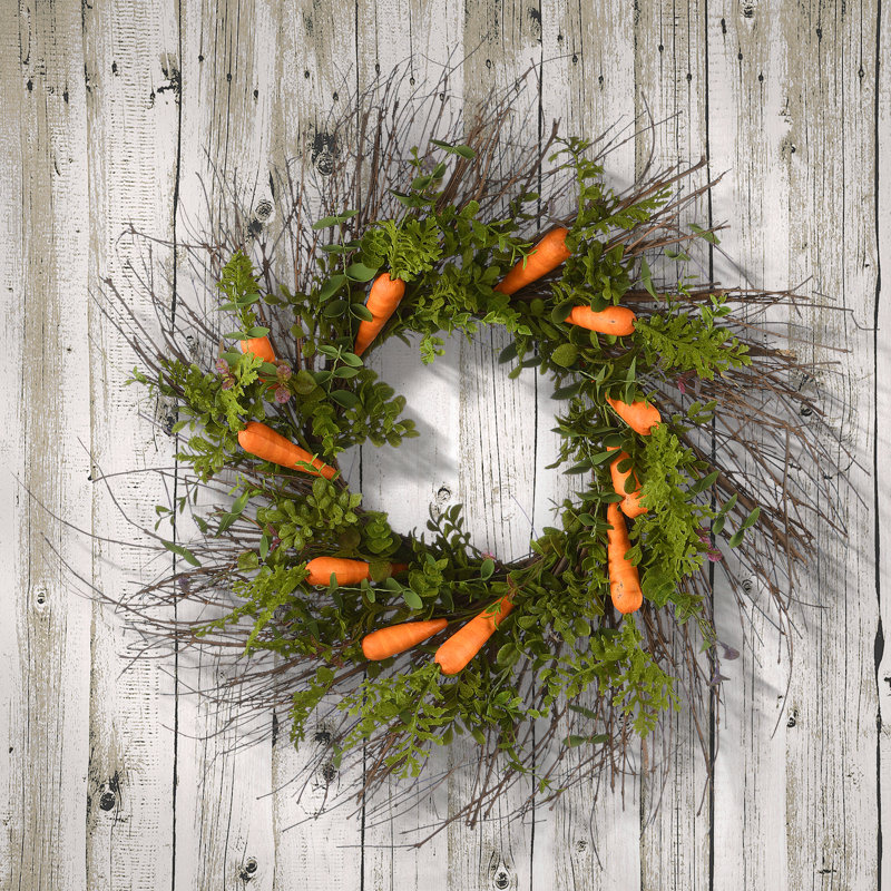 24" Carrot Easter Wreath