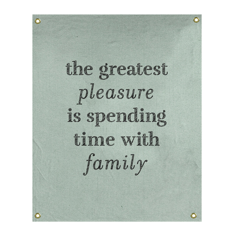 Tapisserie en polyester, amour pour l’amour et les citations familiales, H 80 po x l 59 po, Vert / Noir