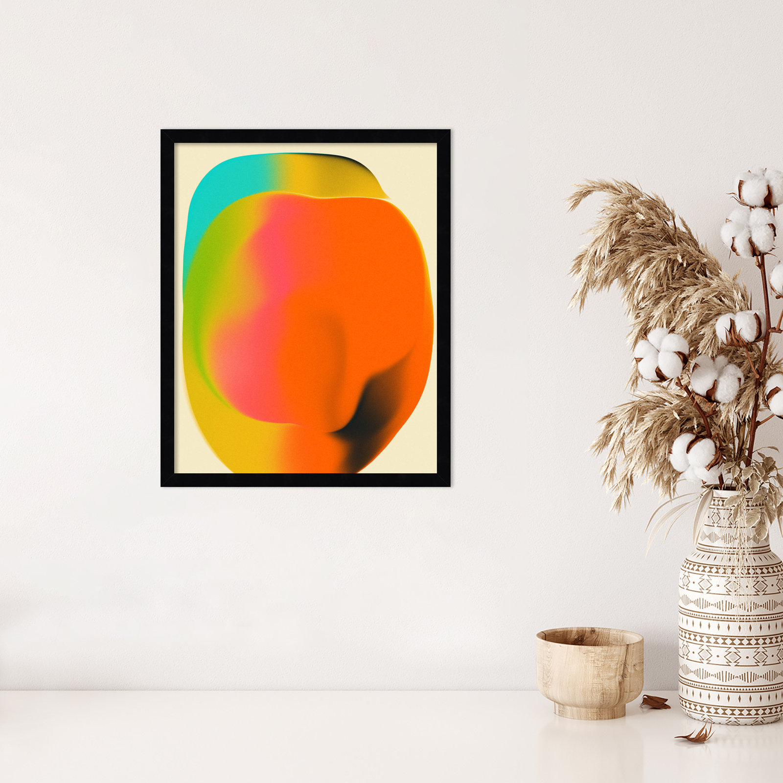 Smudge 2 by Jazzberry Blue, Black Framed, 21" H x 17" W