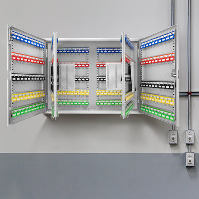 Grey Key Cabinet With Digital Lock - Store 400 Keys Adjustable Steel Construction Wall Mounted Colorful Tags For Easy Recognition Locked Box Hold Organized Keeping Mount Tagging System