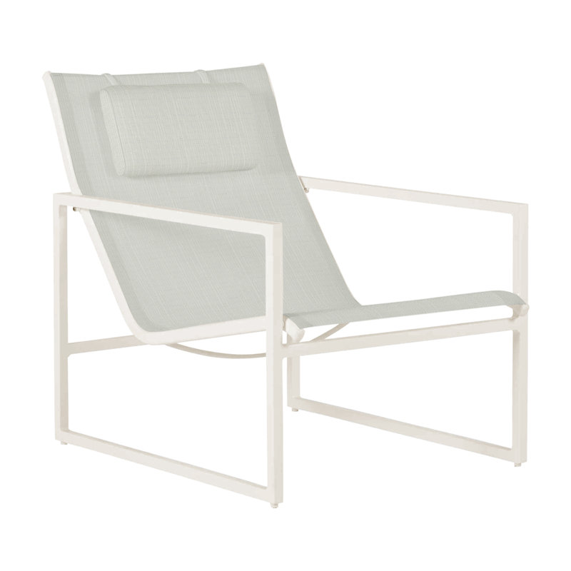 Serenata Sling Easy Lounge Chair, No Welt, Verona Silver, Chalk/White Sling