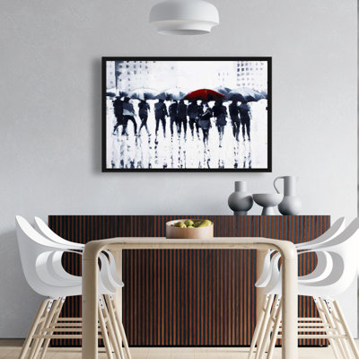 " Silhouettes Walking In The Rain "