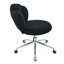 Chaise de bureau ergonomique à hauteur réglable avec revêtement en tissu noir et fonction pivotante.