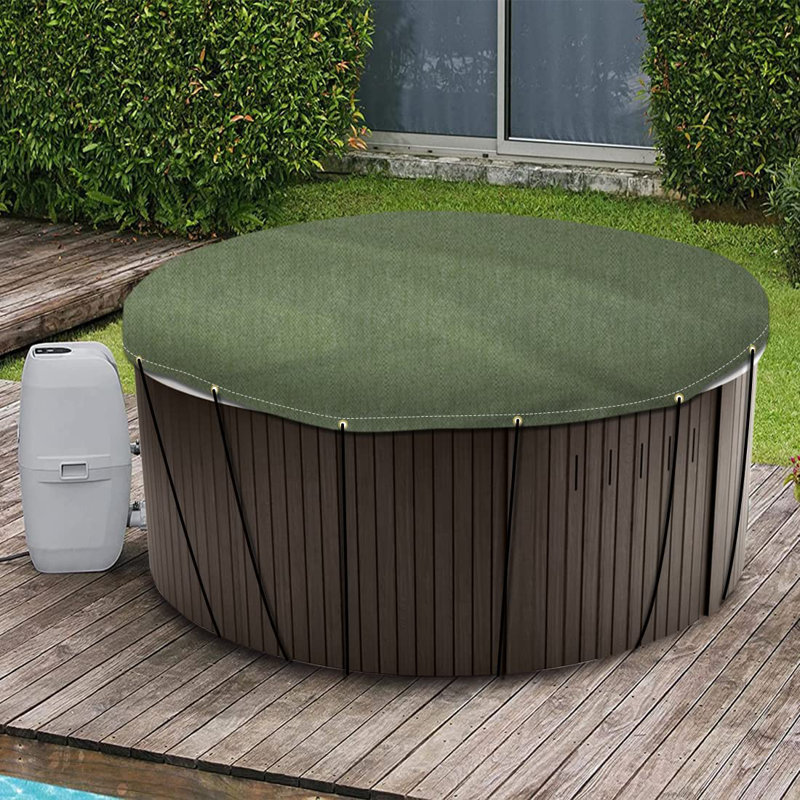 Heavy Duty Waterproof Round Canvas Tarp with Grommet & Reinforced Edges, Tarpaulin for Pool/Boat/Tent