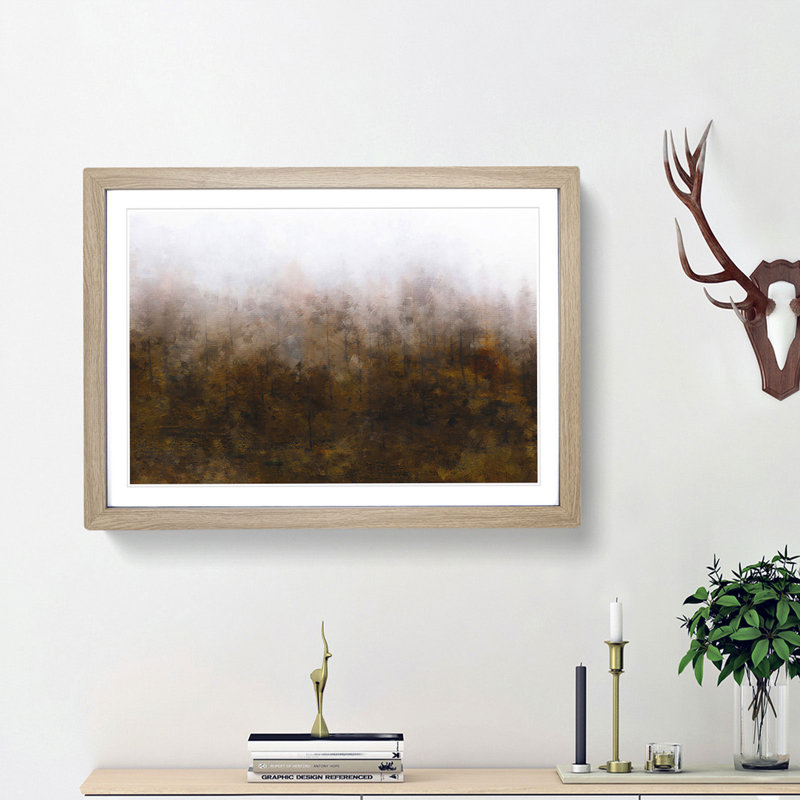 Lappach Forest in Italy - Picture Frame Painting Print, 62cm H x 87cm W x 2cm D, Oak Framed
