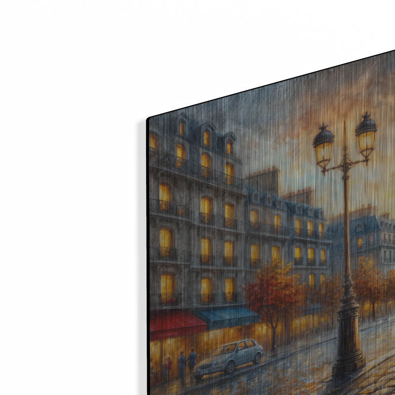 Art mural en métal Latitude Run® «Stroll In Paris» par Rey Klimt, H 12 po x l 24 po