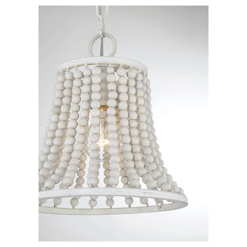 Luminaire suspendu géométrique unique à 1 lumière avec accents perlés