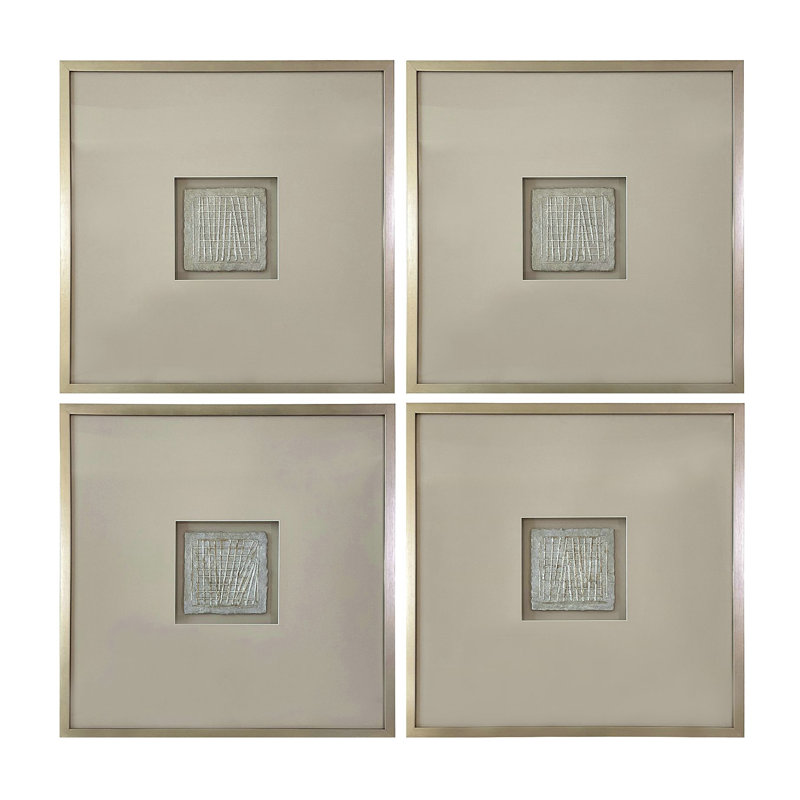 Forsythe 1 Four Piece Neutral Minimalist Contemporary Framed Wall Art