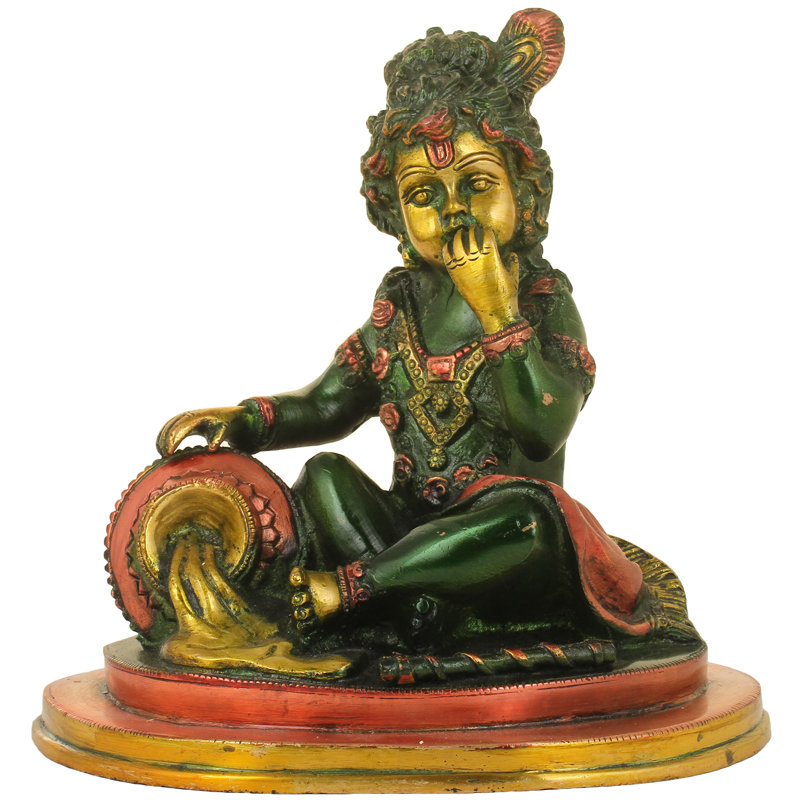 Figurine le plaisir du beurre volé, Vert foncé / or