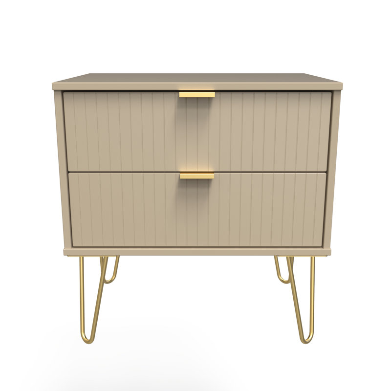 Beranda 58cm W Manufactured Wood Bedside Table, Mushroom Matt