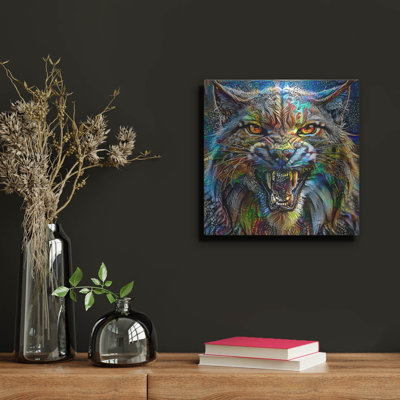  'Lynx' by Pedro Gavidia Metal Wall Art, 12" x 12"