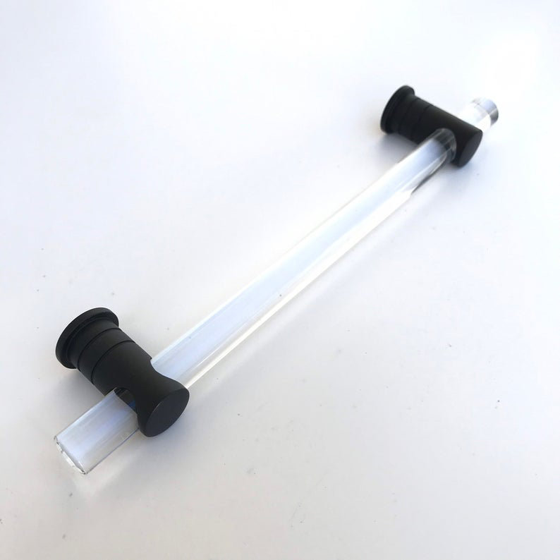Luz Lucite Cabinet Handle, 8", Matte Black