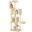 140cm Cat Tree with Sisal Scratching Posts Cat Houses Dark Grey-139064165-139064170