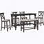 Ensemble de table de salle à manger 6 pièces à hauteur de comptoir avec tablette pour salle à manger