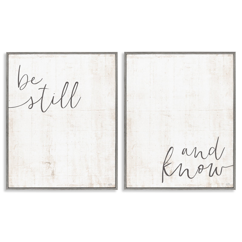 «Be Still And Know Calligraphy», phrase inspirante LUX + Me Designs, Estampe numérique Farmhouse, H 14 po x l 11 po