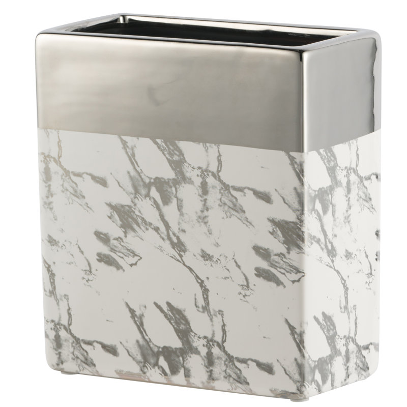 Mattice Ceramic Table Vase, 7.5" H x 6.9" W x 3.5" D