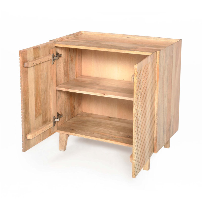 Armoire d'appoint en bois avec rangement, Naturel