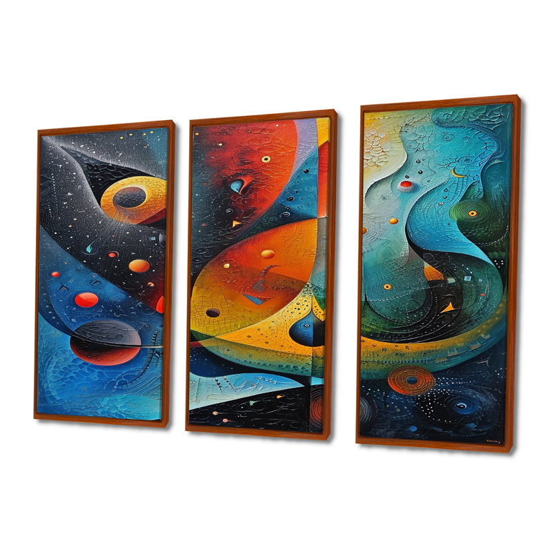 Ensemble de salon Galactic Nostalgia, H 28 po x l 36 po x P 1 po, Cadre flottant brun