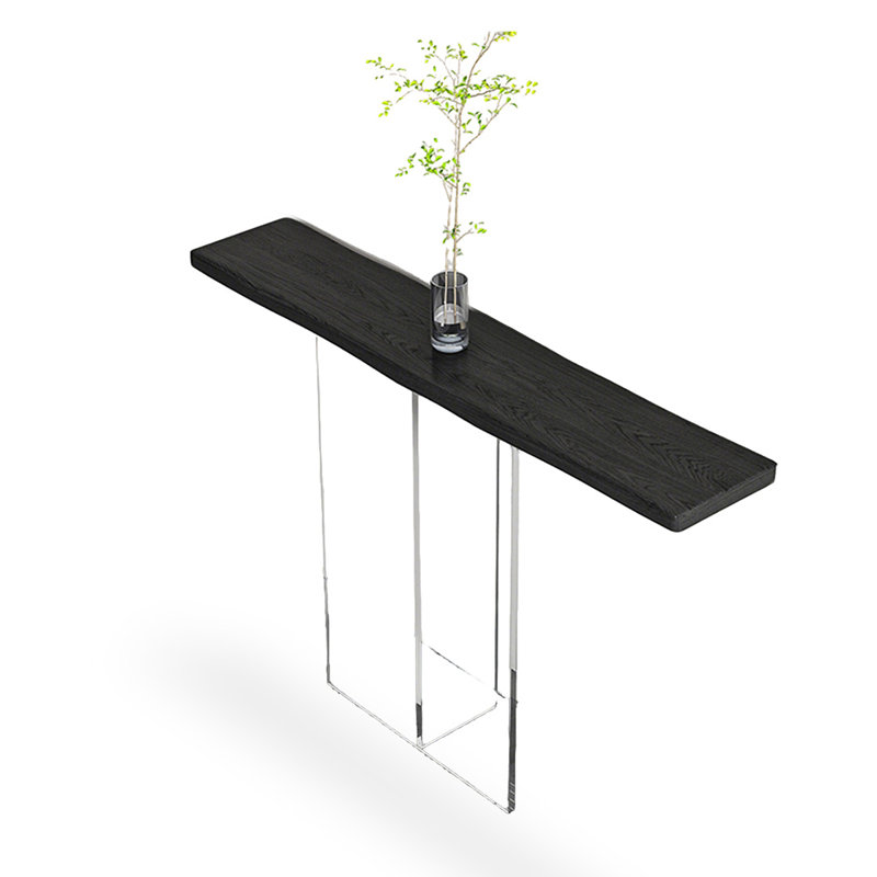 Console noire en bois massif, 29.53" H x 31.5" W x 11.81" D, Black