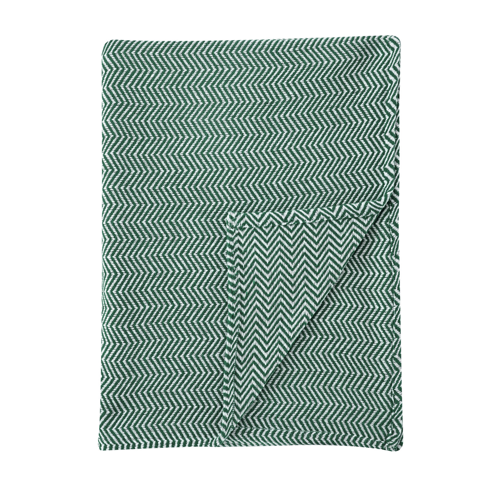 Herringbone Yarn Dyed 100% Cotton Blanket, King, Green