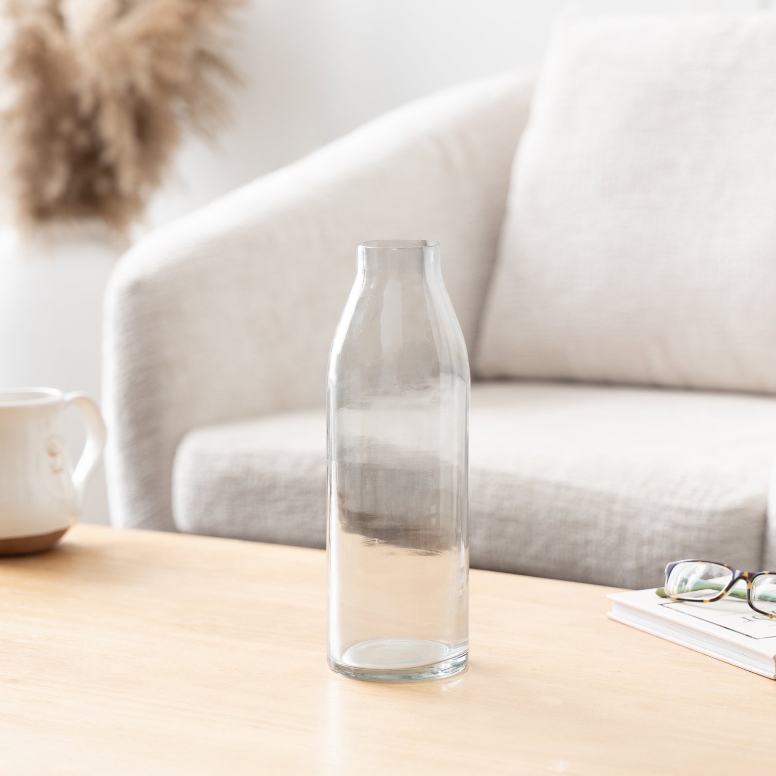 Glass Table Vase, 11" H x 3.5" W x 3.5" D