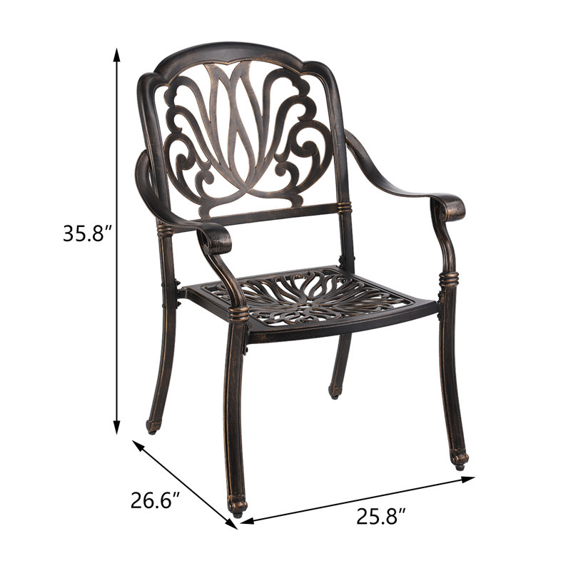 Chaise d'appoint de patio avec coussin Virdi, Kaki