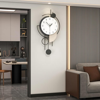 Horloge murale décorative moderne 30 pouces - Grande horloge silencieuse en bois pour le salon, la chambre à coucher, la cuisine