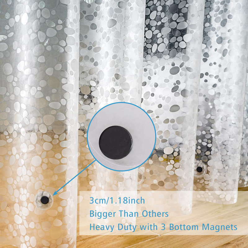 Longue doublure de rideau de douche 72 po x 78 po EVA, H 72 po x l 78 po