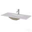 Lavabo de salle de bain en céramique blanche de 91 cm (36 po), compatible avec un meuble-lavabo de 91 cm (36 po), trou de robinet prépercé, design minimaliste moderne, durable et facile à nettoyer