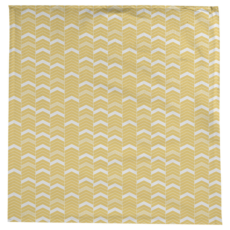 Nappe à chevrons à traits Stephenie, Jaune / Beige / Blanc