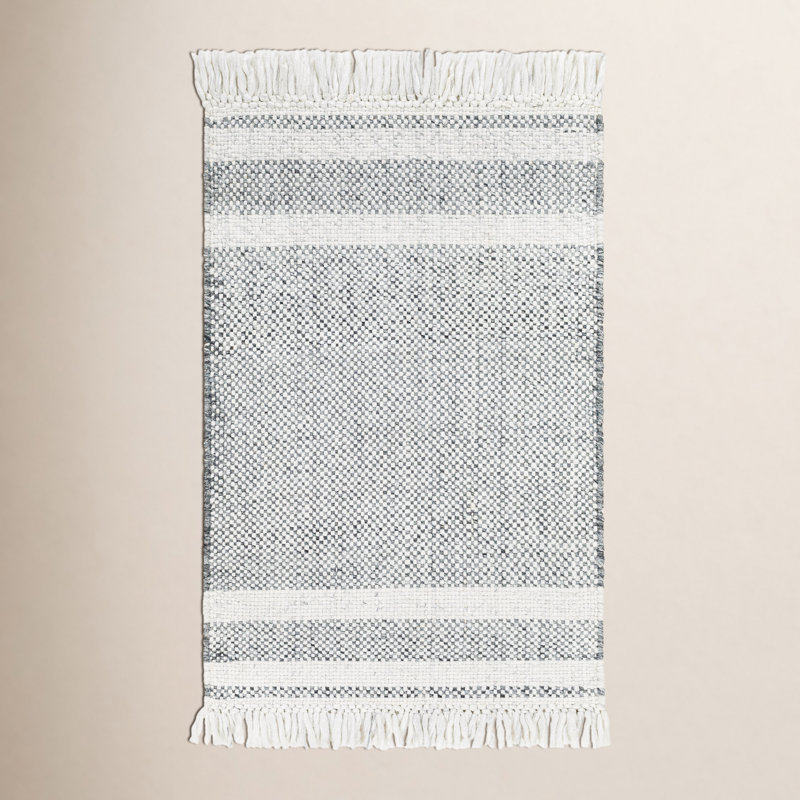 Tissu à rayures tissé à la main et à plat recyclé Bretson P.E.T. Tapis, Rectangle 9 pi x 12 pi