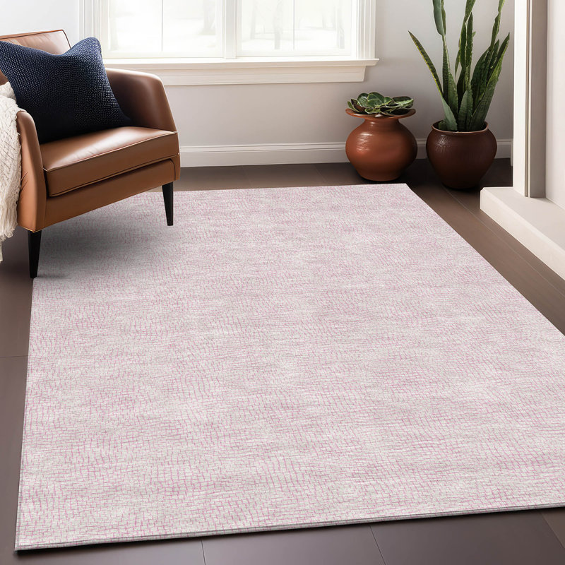 Tapis intérieur / extérieur rose Eleya , 10 pi x 14 pi