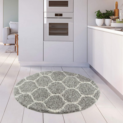 Myshaggy Collection Rugs Trellis Design in Grey